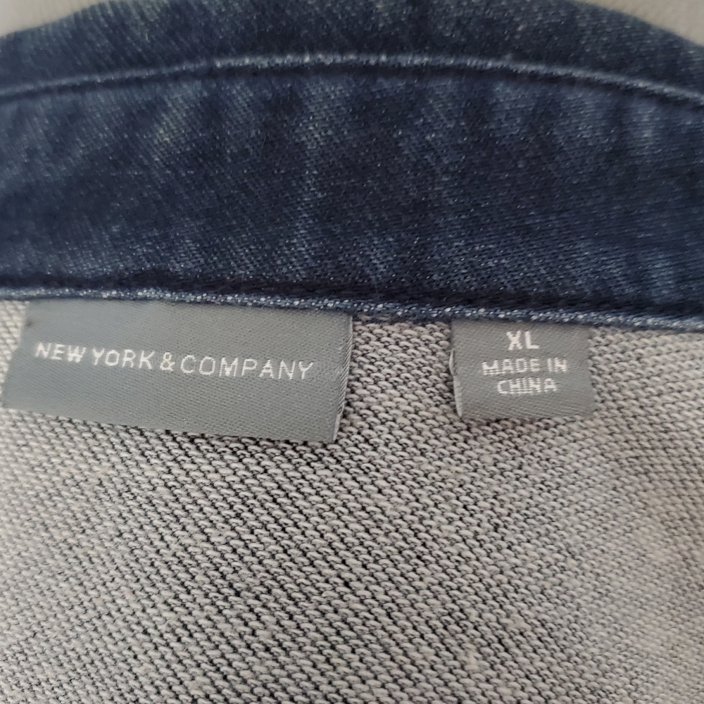 New York & Company Blue Denim Jean Jacket for Women Size XL - Picture 5 of 6